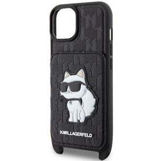 Karl Lagerfeld KLHCP14SCSAKHPCK iPhone 14 6,1&quot; pevný obal černo/černý Crossbody Saffiano Monogram Choupette