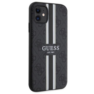 Guess GUHMN61P4RPSK iPhone 11 / Xr černý/černý pevný obal 4G Printed Stripes MagSafe