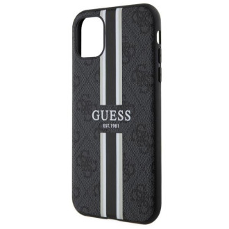Guess GUHMN61P4RPSK iPhone 11 / Xr černý/černý pevný obal 4G Printed Stripes MagSafe
