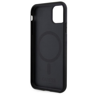 Guess GUHMN61P4RPSK iPhone 11 / Xr černý/černý pevný obal 4G Printed Stripes MagSafe