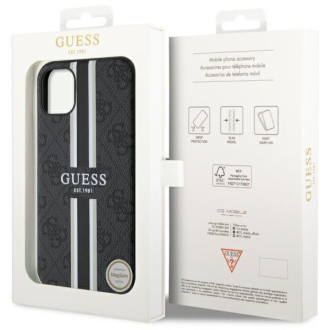 Guess GUHMN61P4RPSK iPhone 11 / Xr černý/černý pevný obal 4G Printed Stripes MagSafe