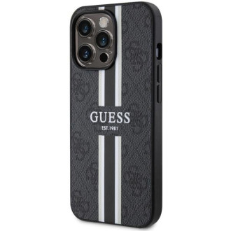 Guess GUHMP13LP4RPSK iPhone 13 Pro / 13 6,1&quot; černý/černý pevný obal 4G Printed Stripes MagSafe