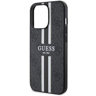 Guess GUHMP13LP4RPSK iPhone 13 Pro / 13 6,1&quot; černý/černý pevný obal 4G Printed Stripes MagSafe