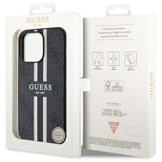 Guess GUHMP13LP4RPSK iPhone 13 Pro / 13 6,1&quot; černý/černý pevný obal 4G Printed Stripes MagSafe