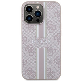 Guess GUHMP13LP4RPSP iPhone 13 Pro / 13 6,1&quot; růžový/růžový pevný obal 4G Printed Stripes MagSafe