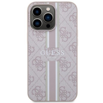 Guess GUHMP13LP4RPSP iPhone 13 Pro / 13 6,1" růžový/růžový pevný obal 4G Printed Stripes MagSafe