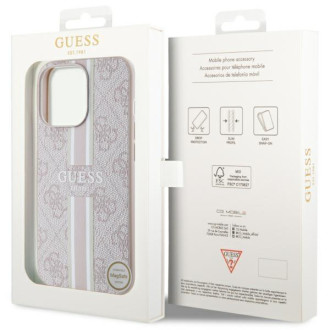 Guess GUHMP13LP4RPSP iPhone 13 Pro / 13 6,1&quot; růžový/růžový pevný obal 4G Printed Stripes MagSafe