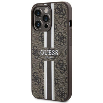 Guess GUHMP13LP4RPSW iPhone 13 Pro / 13 6,1&quot; hnědý/hnědý pevný obal 4G Printed Stripes MagSafe