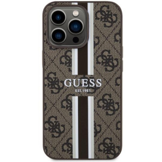 Guess GUHMP13LP4RPSW iPhone 13 Pro / 13 6,1&quot; hnědý/hnědý pevný obal 4G Printed Stripes MagSafe