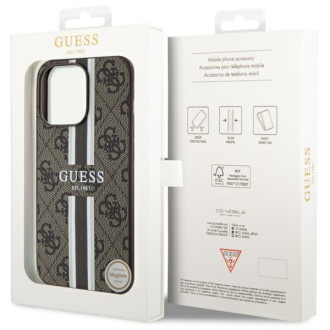 Guess GUHMP13LP4RPSW iPhone 13 Pro / 13 6,1&quot; hnědý/hnědý pevný obal 4G Printed Stripes MagSafe