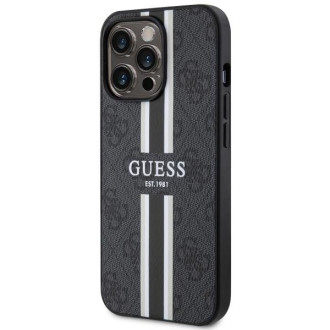 Guess GUHMP13XP4RPSK iPhone 13 Pro Max 6,7&quot; černý/černý pevný obal 4G Printed Stripes MagSafe