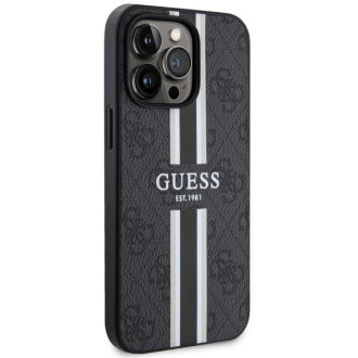 Guess GUHMP13XP4RPSK iPhone 13 Pro Max 6,7&quot; černý/černý pevný obal 4G Printed Stripes MagSafe