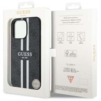 Guess GUHMP13XP4RPSK iPhone 13 Pro Max 6,7&quot; černý/černý pevný obal 4G Printed Stripes MagSafe