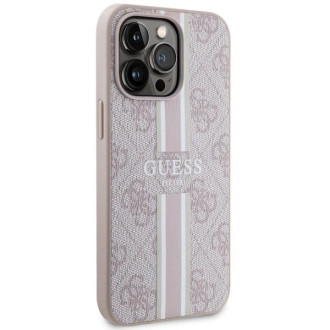 Guess GUHMP13XP4RPSP iPhone 13 Pro Max 6,7&quot; růžový/růžový pevný obal 4G Printed Stripes MagSafe