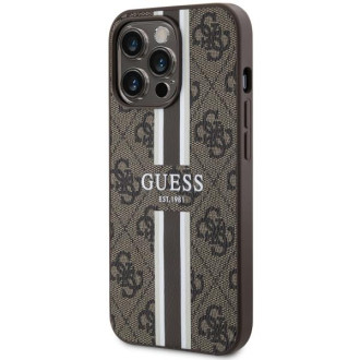 Guess GUHMP13XP4RPSW iPhone 13 Pro Max 6,7&quot; hnědý/hnědý pevný obal 4G Printed Stripes MagSafe