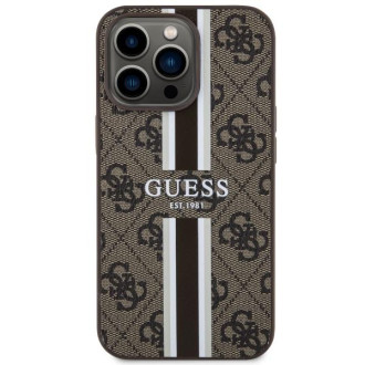 Guess GUHMP13XP4RPSW iPhone 13 Pro Max 6,7&quot; hnědý/hnědý pevný obal 4G Printed Stripes MagSafe