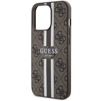 Guess GUHMP13XP4RPSW iPhone 13 Pro Max 6,7&quot; hnědý/hnědý pevný obal 4G Printed Stripes MagSafe