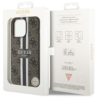 Guess GUHMP13XP4RPSW iPhone 13 Pro Max 6,7&quot; hnědý/hnědý pevný obal 4G Printed Stripes MagSafe