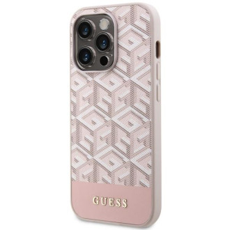 Guess GUHMP14LHGCFSEP iPhone 14 Pro 6,1" růžové/růžové pevné pouzdro GCube Stripes MagSafe