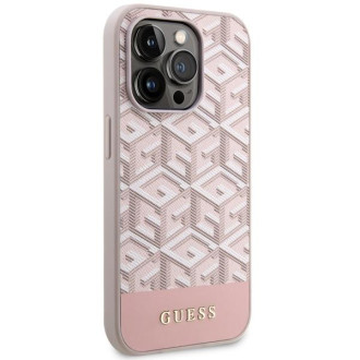 Guess GUHMP14LHGCFSEP iPhone 14 Pro 6,1" růžové/růžové pevné pouzdro GCube Stripes MagSafe