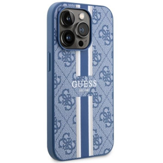 Guess GUHMP14LP4RPSB iPhone 14 Pro 6,1" modro/modré pevné pouzdro 4G Printed Stripes MagSafe