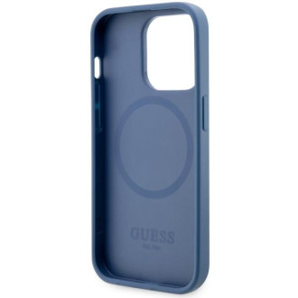 Guess GUHMP14LP4RPSB iPhone 14 Pro 6,1" modro/modré pevné pouzdro 4G Printed Stripes MagSafe