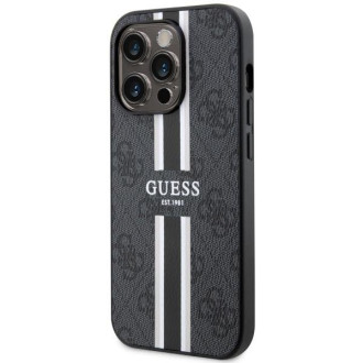 Guess GUHMP14LP4RPSK iPhone 14 Pro 6,1" černo/černé pevné pouzdro 4G Printed Stripes MagSafe