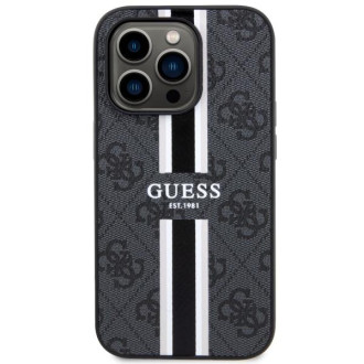 Guess GUHMP14LP4RPSK iPhone 14 Pro 6,1" černo/černé pevné pouzdro 4G Printed Stripes MagSafe