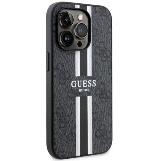 Guess GUHMP14LP4RPSK iPhone 14 Pro 6,1" černo/černé pevné pouzdro 4G Printed Stripes MagSafe