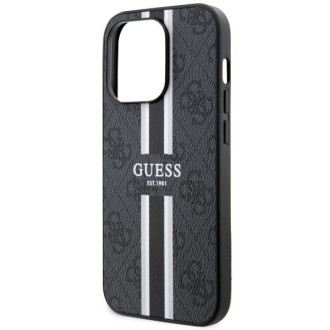 Guess GUHMP14LP4RPSK iPhone 14 Pro 6,1" černo/černé pevné pouzdro 4G Printed Stripes MagSafe