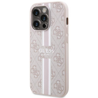 Guess GUHMP14LP4RPSP iPhone 14 Pro 6,1" růžový/růžový pevný obal 4G Printed Stripes MagSafe