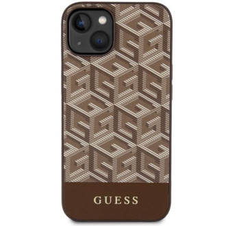 Guess GUHMP14MHGCFSEW iPhone 14 Plus 6,7&quot; hnědé/hnědé pevné pouzdro GCube Stripes MagSafe