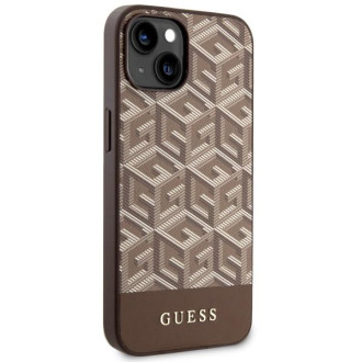 Guess GUHMP14MHGCFSEW iPhone 14 Plus 6,7&quot; hnědé/hnědé pevné pouzdro GCube Stripes MagSafe