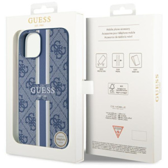 Guess GUHMP14MP4RPSB iPhone 14 Plus 6,7&quot; modro/modré pevné pouzdro 4G Printed Stripes MagSafe
