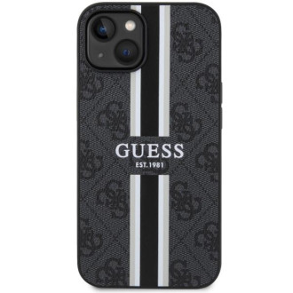 Guess GUHMP14MP4RPSK iPhone 14 Plus 6,7&quot; černý/černý pevný obal 4G Printed Stripes MagSafe