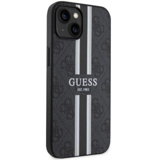 Guess GUHMP14MP4RPSK iPhone 14 Plus 6,7&quot; černý/černý pevný obal 4G Printed Stripes MagSafe