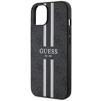 Guess GUHMP14MP4RPSK iPhone 14 Plus 6,7&quot; černý/černý pevný obal 4G Printed Stripes MagSafe
