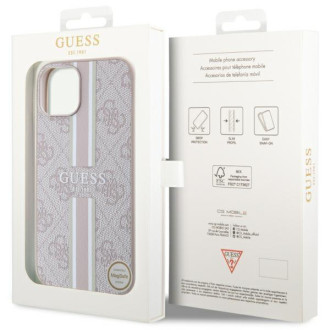 Guess GUHMP14MP4RPSP iPhone 14 Plus 6,7&quot; růžový/růžový pevný obal 4G Printed Stripes MagSafe