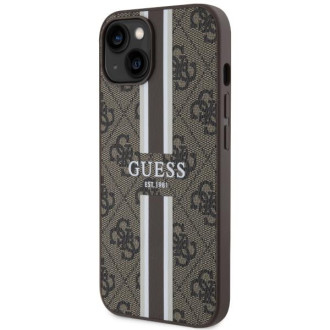 Guess GUHMP14MP4RPSW iPhone 14 Plus 6,7&quot; hnědý/hnědý pevný obal 4G Printed Stripes MagSafe