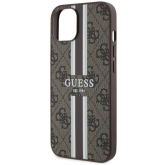 Guess GUHMP14MP4RPSW iPhone 14 Plus 6,7&quot; hnědý/hnědý pevný obal 4G Printed Stripes MagSafe