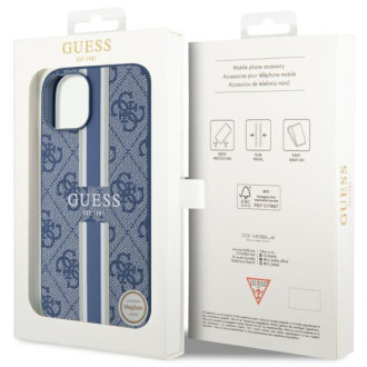 Guess GUHMP14SP4RPSB iPhone 14 6,1&quot; modro/modré pevné pouzdro 4G Printed Stripes MagSafe