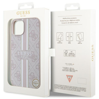 Guess GUHMP14SP4RPSP iPhone 14 6,1&quot; růžový/růžový pevný obal 4G Printed Stripes MagSafe