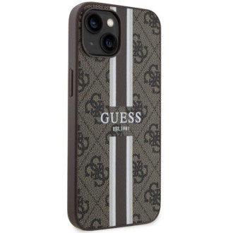 Guess GUHMP14SP4RPSW iPhone 14 6,1&quot; hnědý/hnědý pevný obal 4G Printed Stripes MagSafe