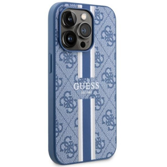 Guess GUHMP14XP4RPSB iPhone 14 Pro Max 6,7&quot; modro/modré pevné pouzdro 4G Printed Stripes MagSafe