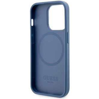 Guess GUHMP14XP4RPSB iPhone 14 Pro Max 6,7&quot; modro/modré pevné pouzdro 4G Printed Stripes MagSafe