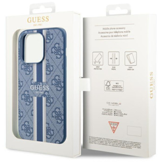 Guess GUHMP14XP4RPSB iPhone 14 Pro Max 6,7&quot; modro/modré pevné pouzdro 4G Printed Stripes MagSafe