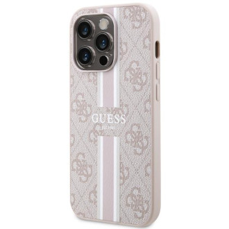 Guess GUHMP14XP4RPSP iPhone 14 Pro Max 6,7&quot; růžový/růžový pevný obal 4G Printed Stripes MagSafe