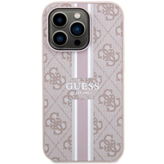 Guess GUHMP14XP4RPSP iPhone 14 Pro Max 6,7&quot; růžový/růžový pevný obal 4G Printed Stripes MagSafe