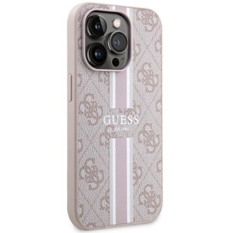 Guess GUHMP14XP4RPSP iPhone 14 Pro Max 6,7&quot; růžový/růžový pevný obal 4G Printed Stripes MagSafe
