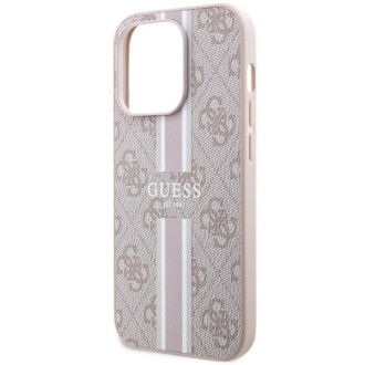 Guess GUHMP14XP4RPSP iPhone 14 Pro Max 6,7&quot; růžový/růžový pevný obal 4G Printed Stripes MagSafe